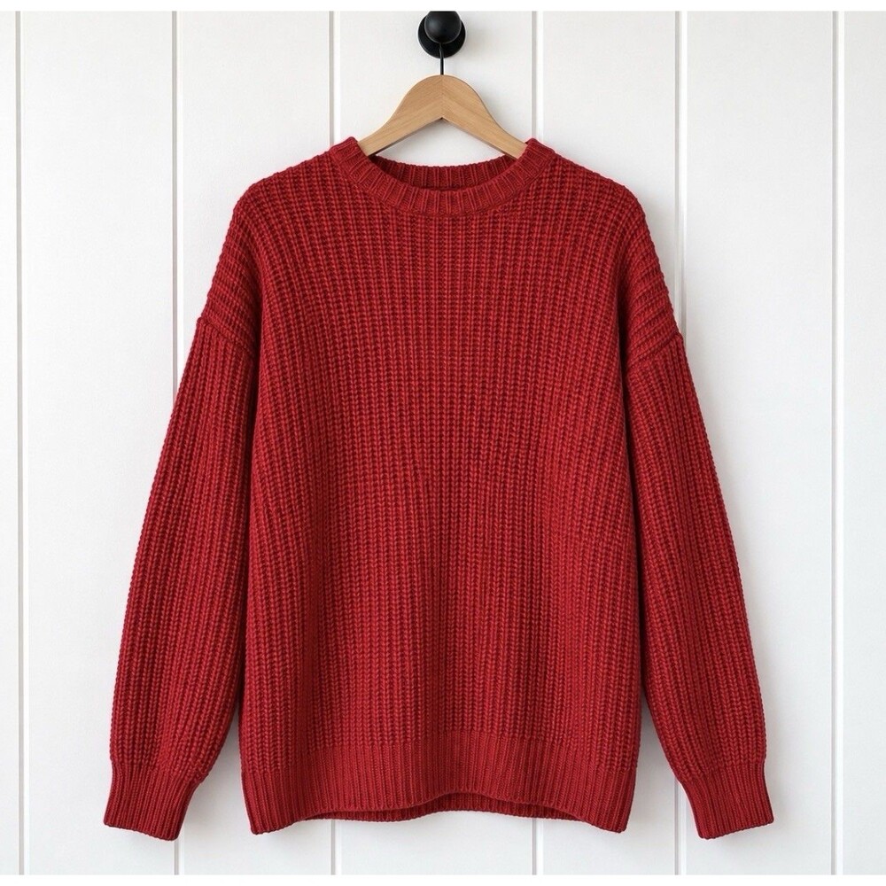 Harbour Classics Crew Red Sweater Oversized Small Preppy Collegiate Old Money